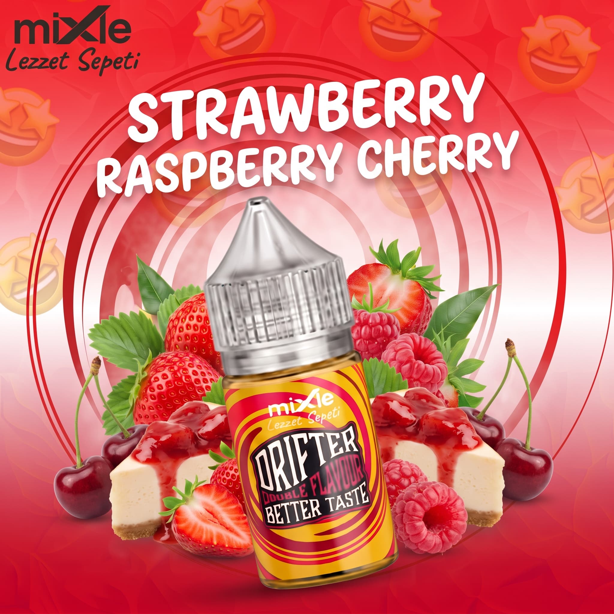 Strawberry Raspberry Cherry – Drifter Bar Aroma — 30 ml Diykit (9 ml aroma)